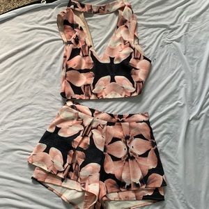Pink floral two price set
